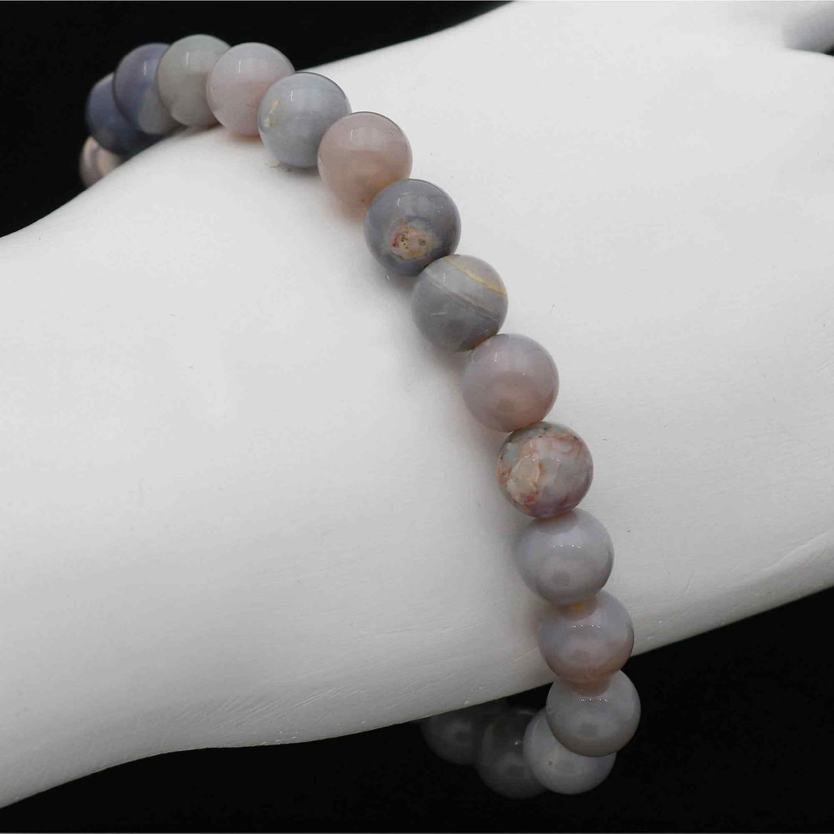 Handcrafted 8mm Australian Opal Bracelet 71 Ct Natural Round Gemstone Beads