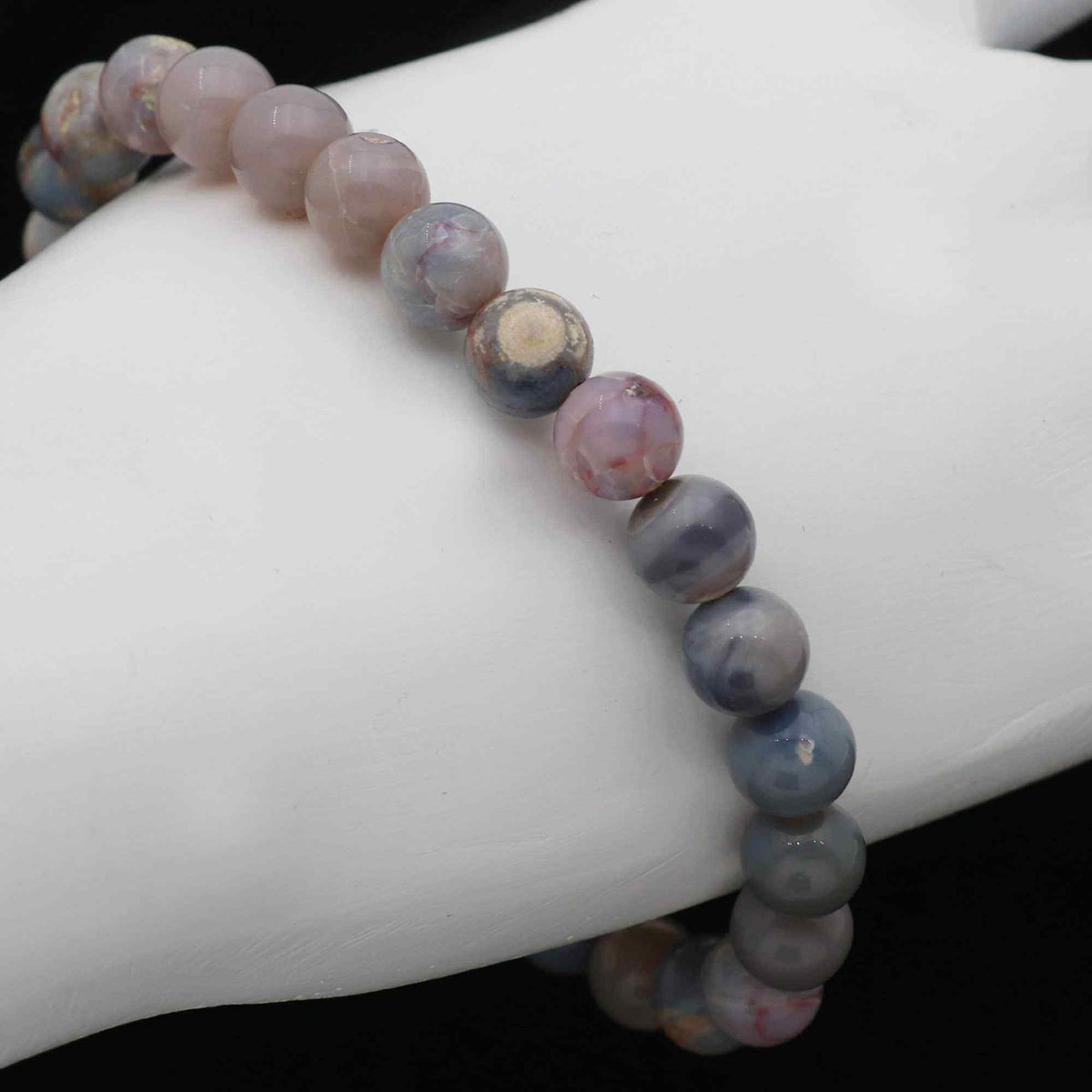 Handmade Australian Opal Bracelet 8mm Round Beads 70 Ct Natural Gemstone Jewelry