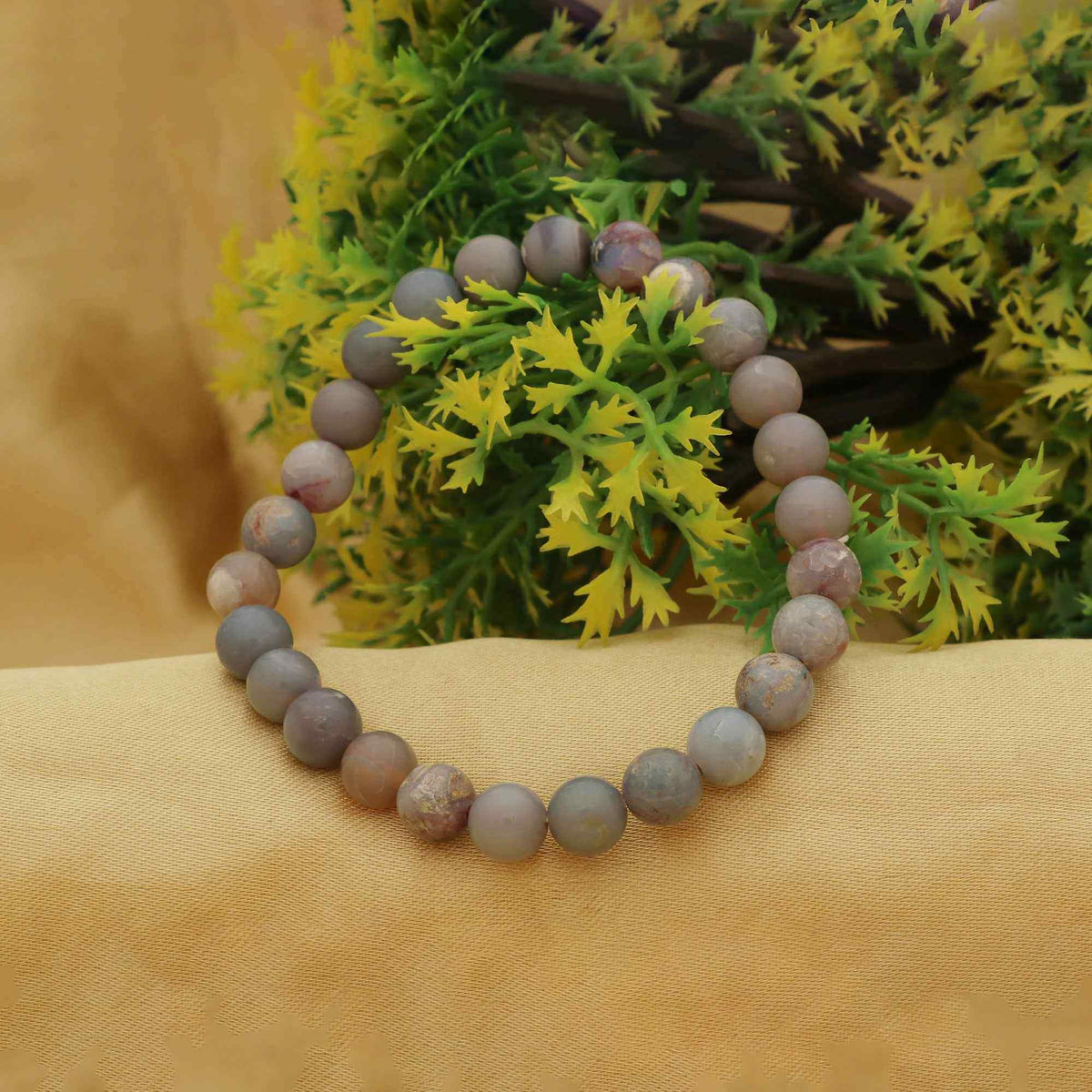 Handmade Australian Opal Bracelet 8mm Round Beads 70 Ct Natural Gemstone Jewelry