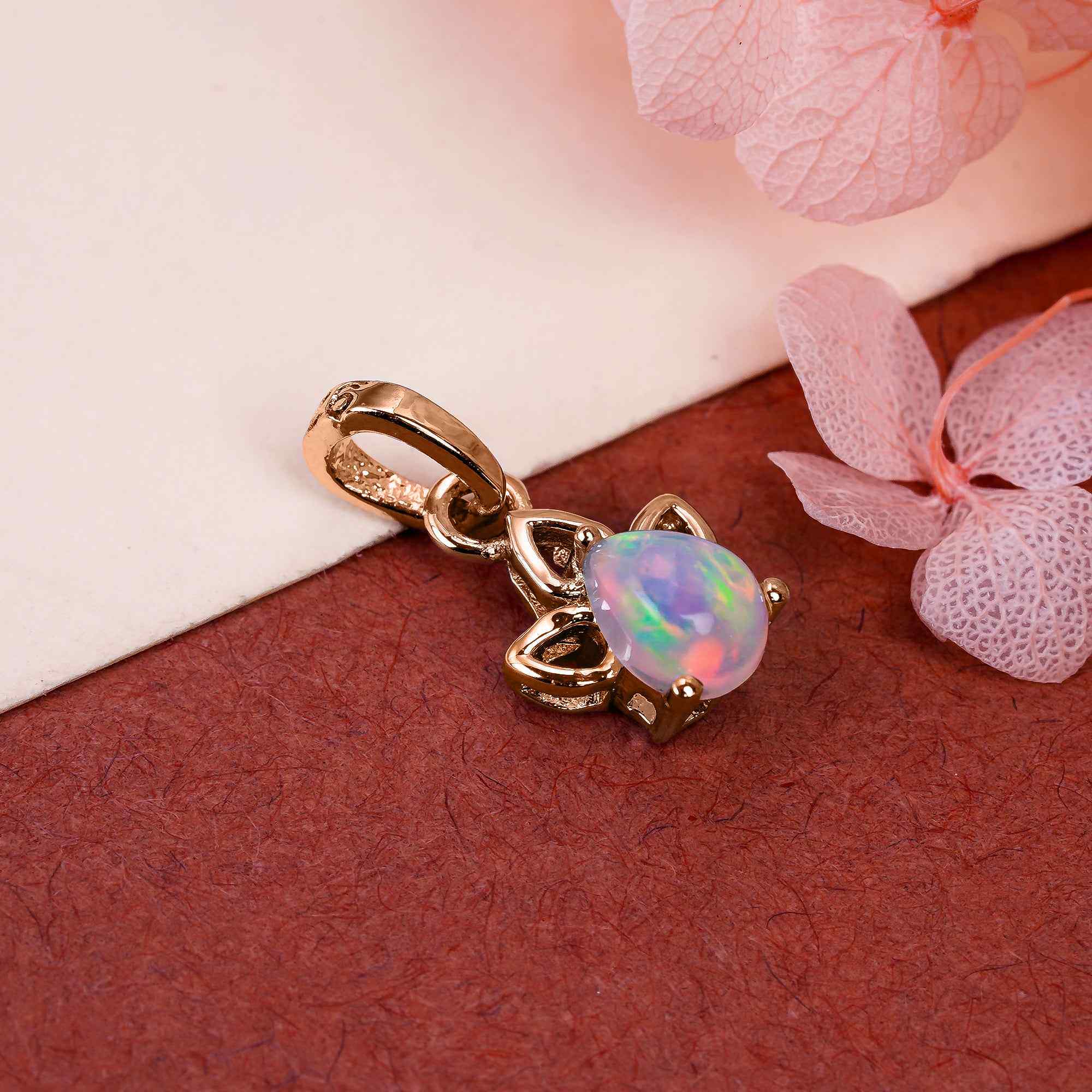 Opal Pendant 6x4mm Pear Cabochon 925 Sterling Silver Constellation Jewelry Charm