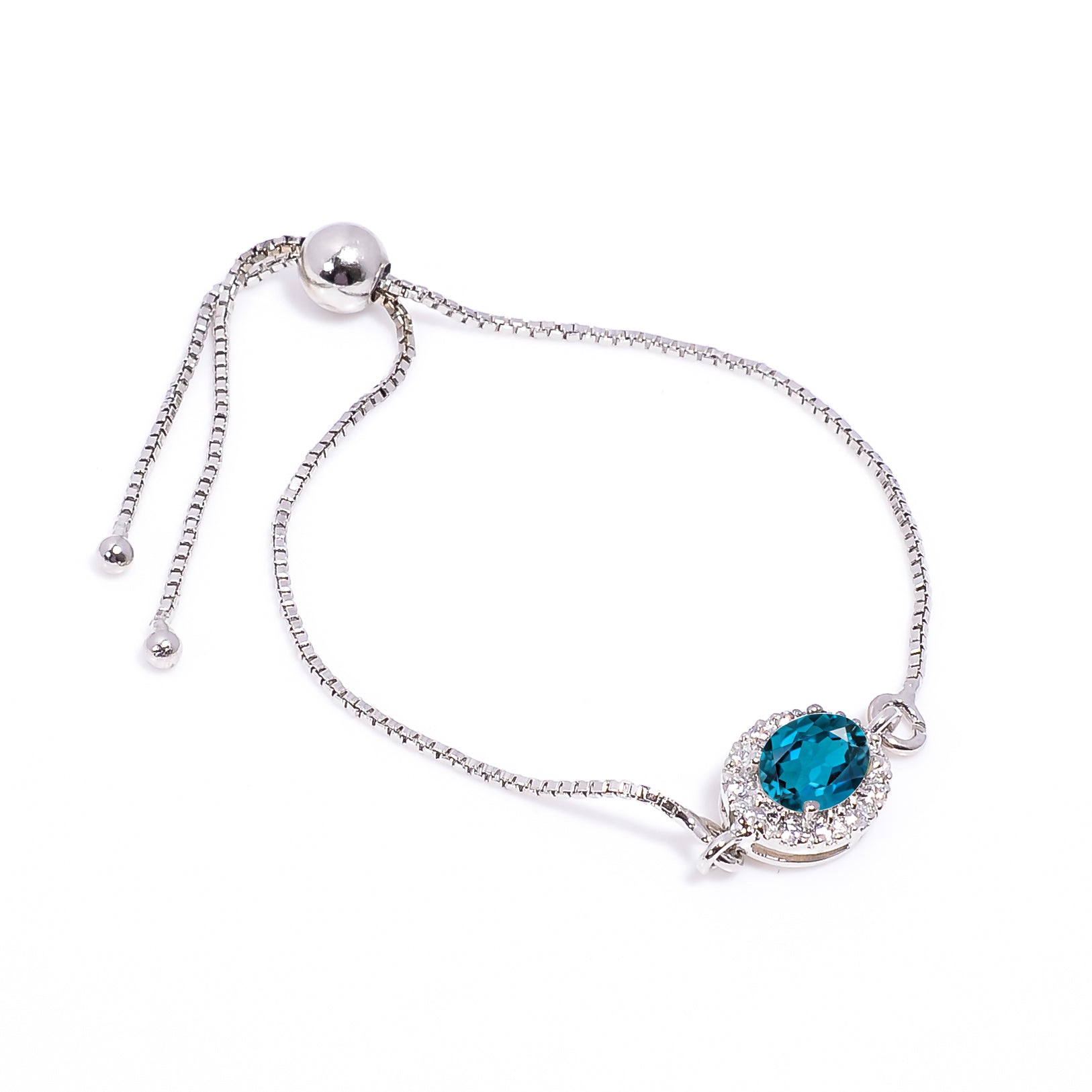 London Blue Topaz Silver Bracelet – Oval Cut 6×8 mm