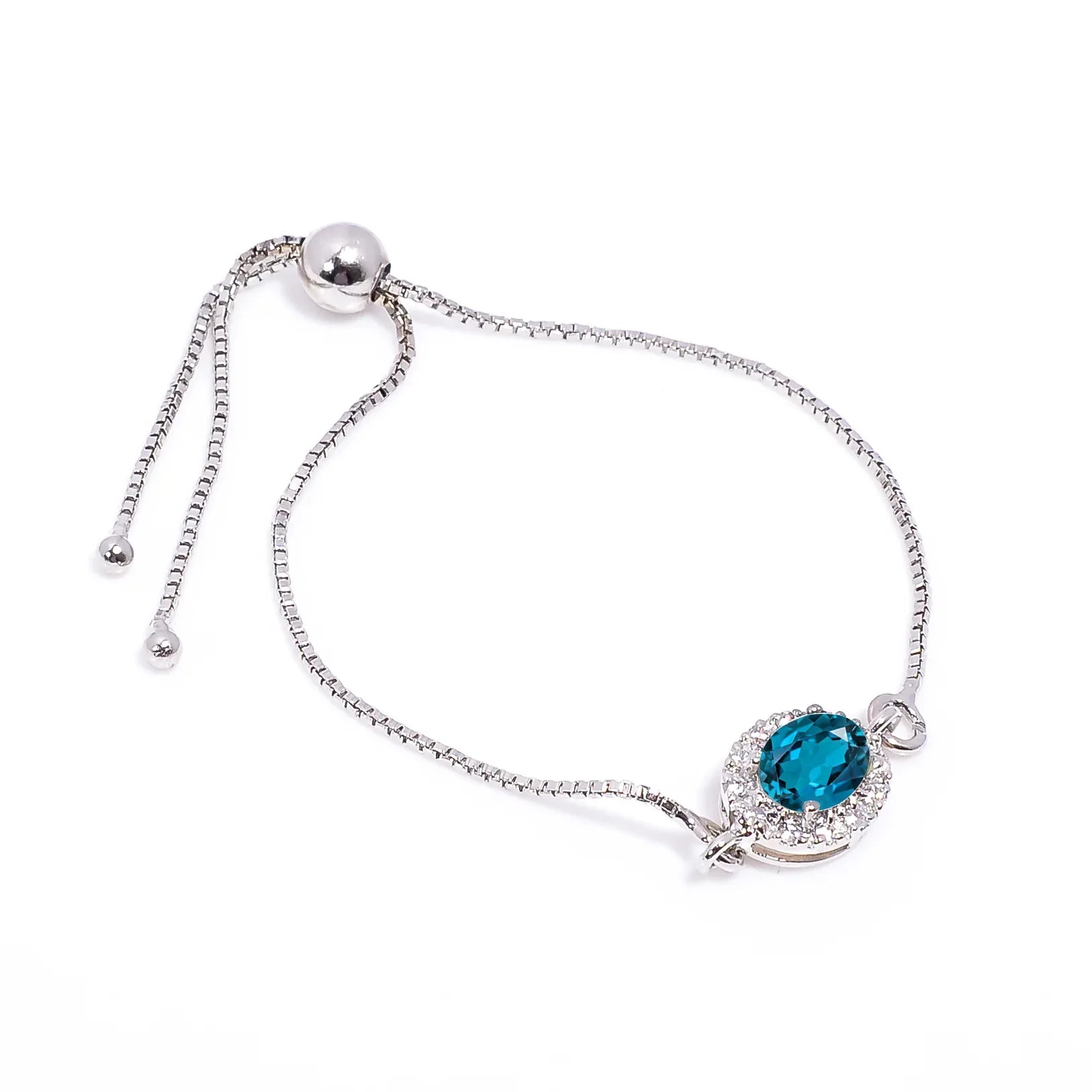 London Blue Topaz Silver Bracelet – Oval Cut 6×8 mm Gemstone Bracelets