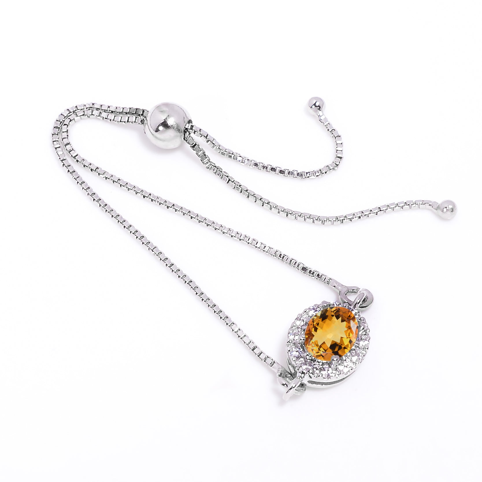 Citrine Silver Bracelet – Oval Cut 6×8 mm