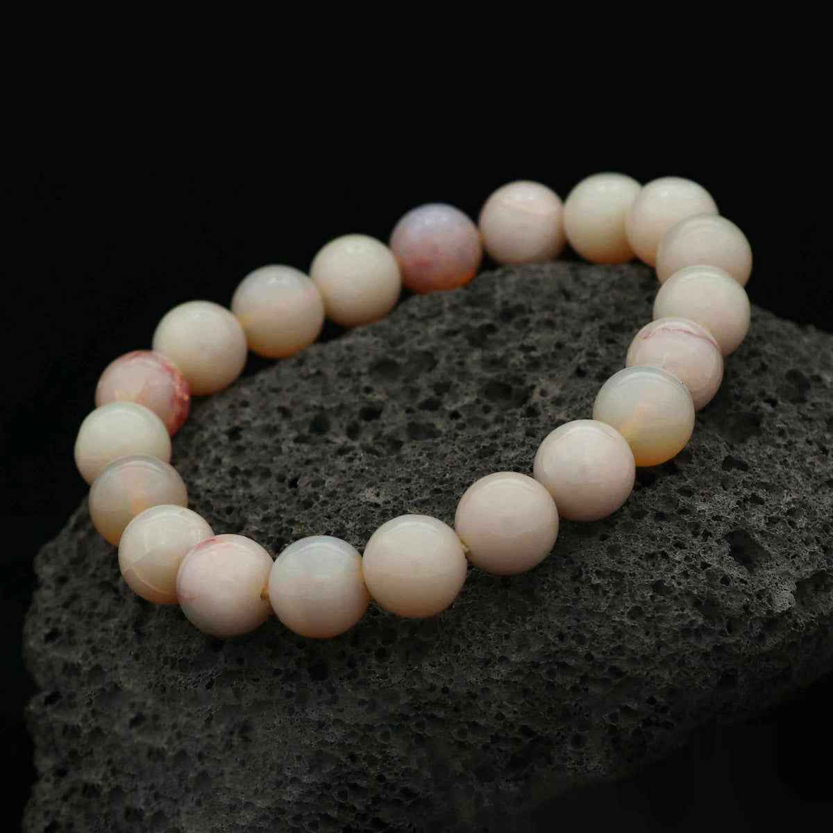 Australian Opal 10mm Round Bead Bracelet 102 Ct Natural Handcrafted Jewelry