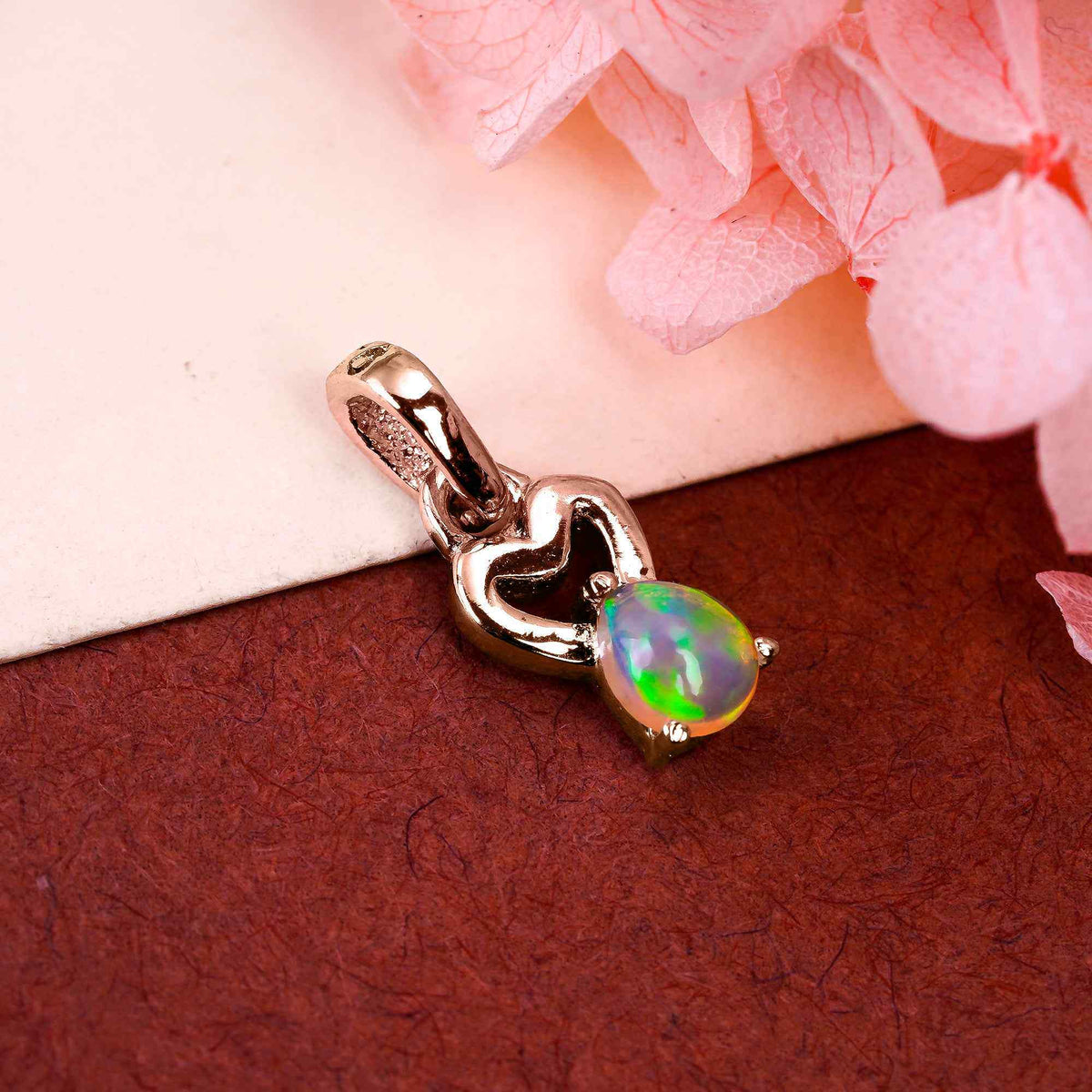 Natural Opal Solitaire Pendant 925 Sterling Silver 5x4mm Pear Gemstone Necklace Delicate Handmade Jewelry