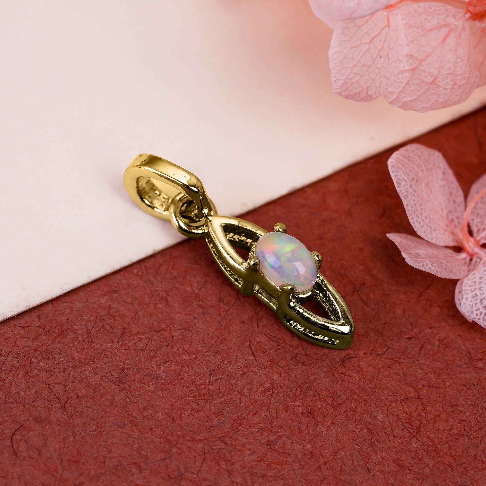 Opal Oval Pendant 3x5mm Gem Cabochon 925 Sterling Silver Color Flash Jewelry for Her