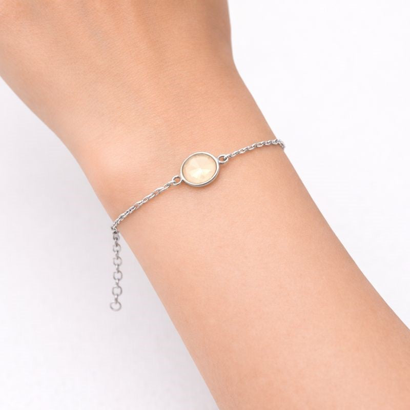 Warm Whisky Quartz Rose-Cut Bracelet in Solid 925 Sterling Silver