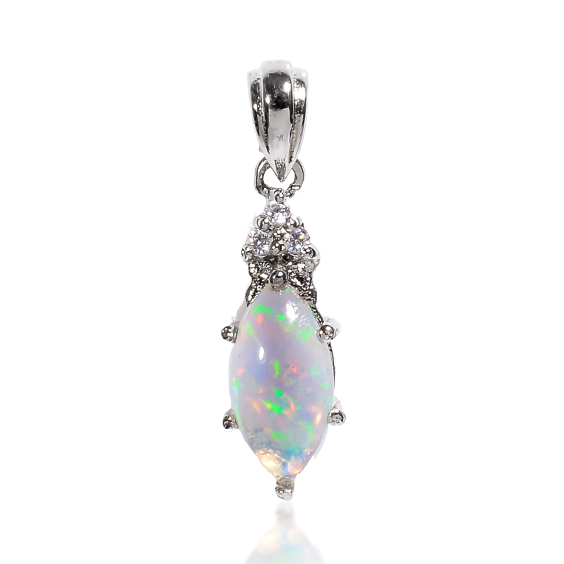 Opal Navette Pendant 6x12mm Marquise Cabochon 925 Silver Elongated Silhouette Contemporary Accessory
