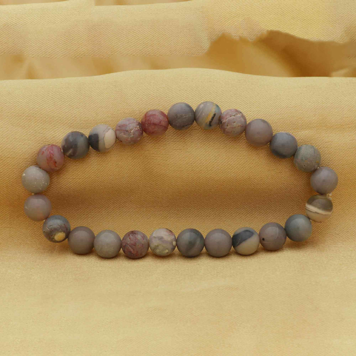 Australian Opal Bracelet Natural 8mm Round Beads Handmade Gemstone70Ct Jewelry