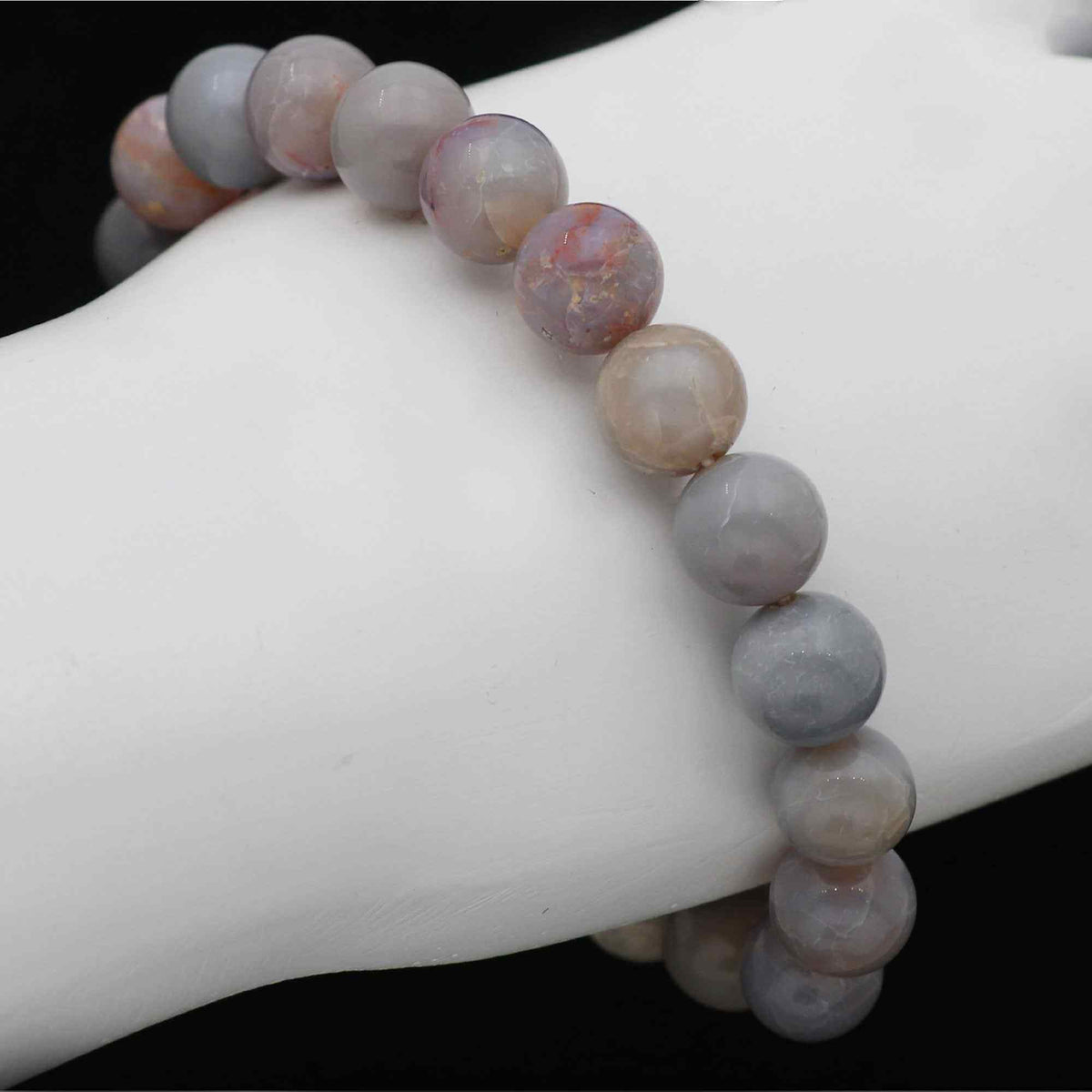 Australian Opal Bracelet 105 Ct 9.8mm Round Beads Natural Handmade Gemstone Jewelry