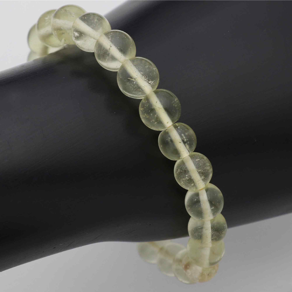 Natural Desert Libyan Glass Bracelet Round Plain Gemstone Beads Handmade 87 Ct