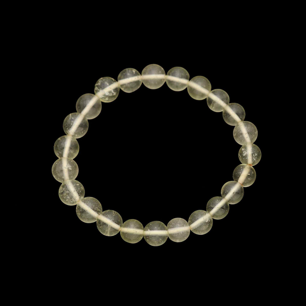 Natural Desert Libyan Glass Bracelet Round Plain Gemstone Beads Handmade 63 Ct