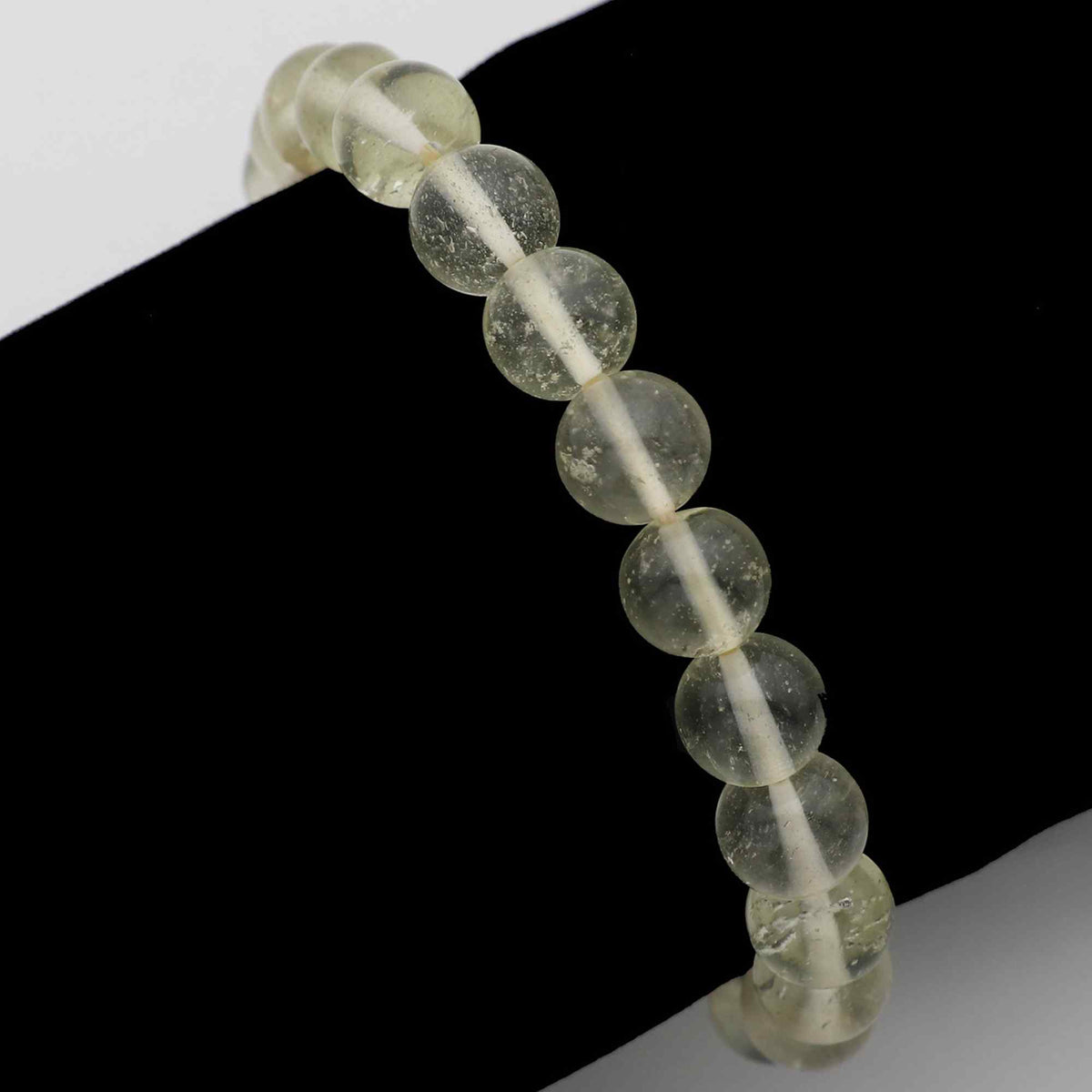 Natural Desert Libyan Glass Bracelet Round Plain Gemstone Beads Handmade 63 Ct