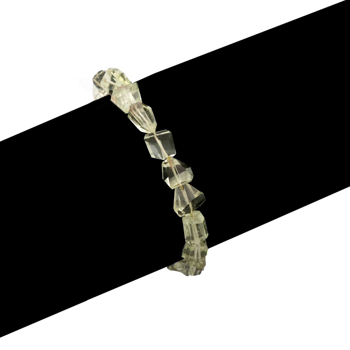 Natural Libyan Desert Glass Fancy Faceted Bead Bracelet Handmade Jewelry 54 Ct