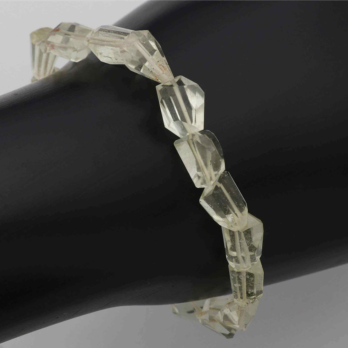 Natural Libyan Desert Glass Fancy Faceted Bead Bracelet Handmade Jewelry 54 Ct