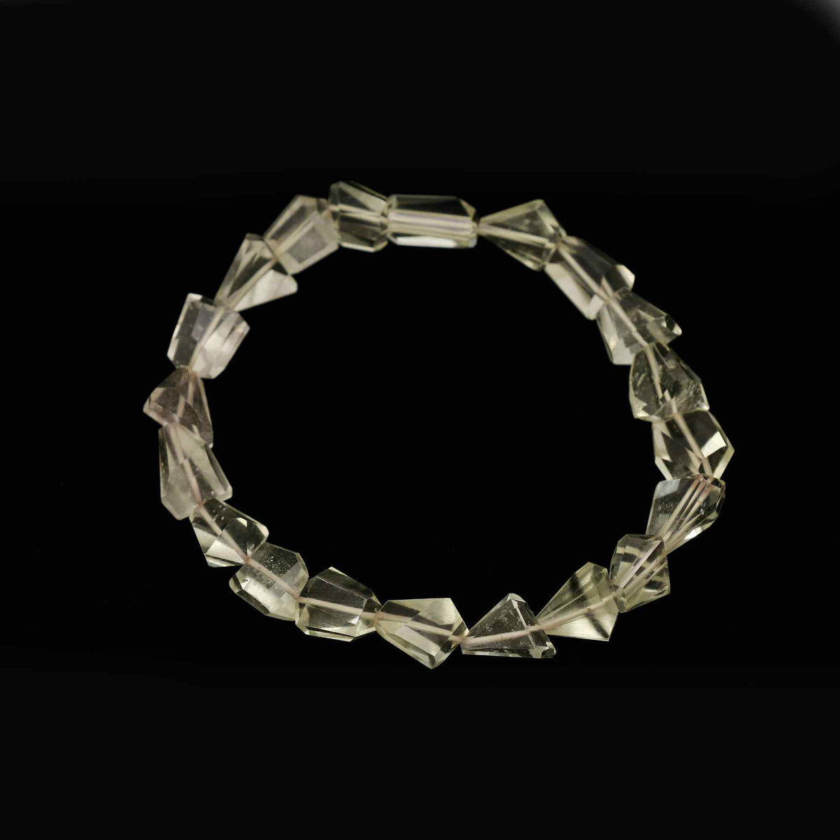 Natural Desert Libyan Glass Bracelet Fancy Faceted Gemstone Beads Handmade 53 Ct