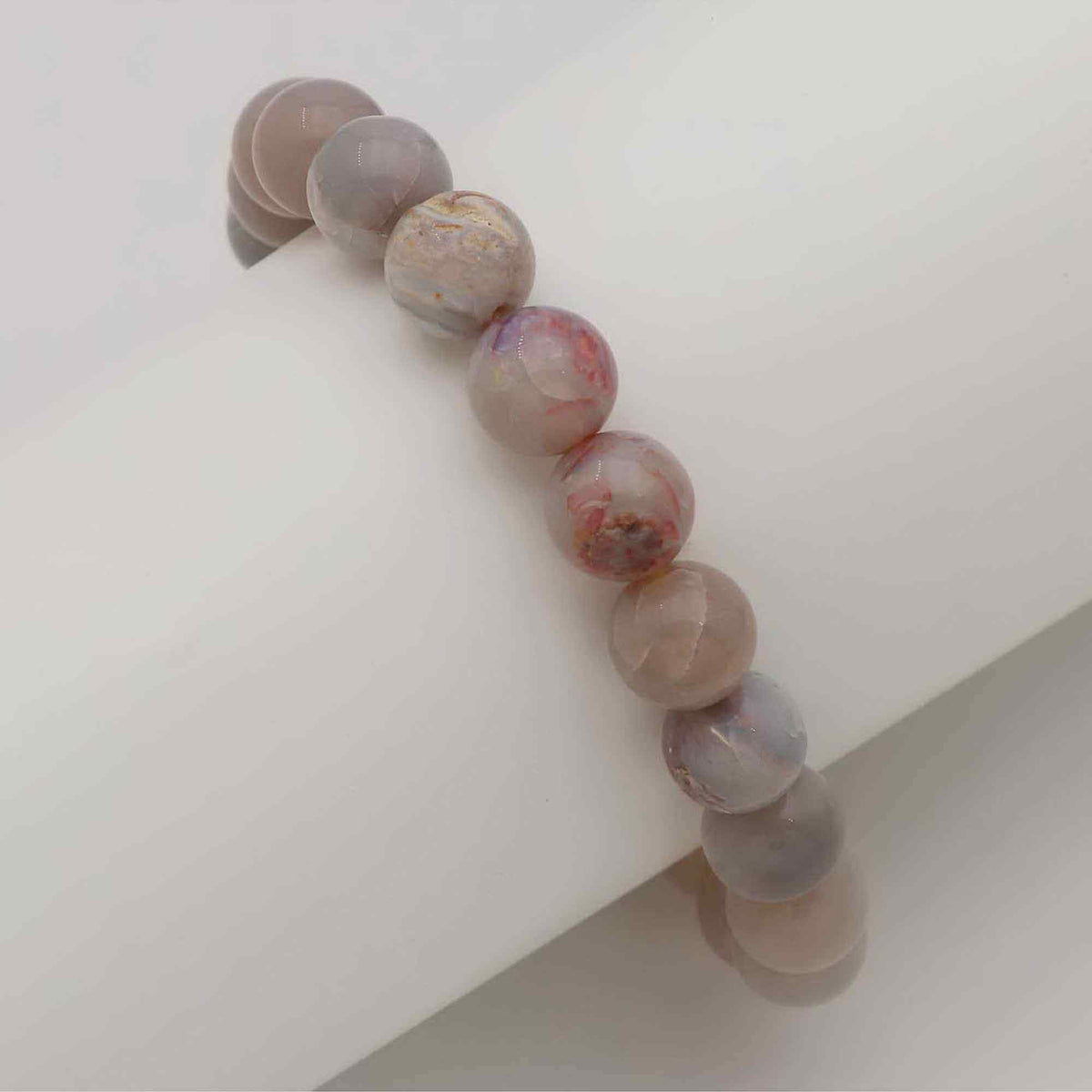 Australian Opal Bracelet 9.4–9.8mm Round Beads Handcrafted 106 Ct Jewelry