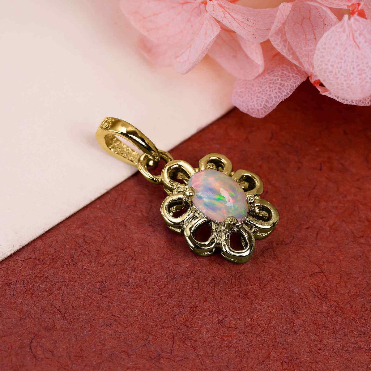 Opal Charm 4x6mm Oval Cabochon 925 Silver Boho Luxe Keepsake Necklace for Everyday Style