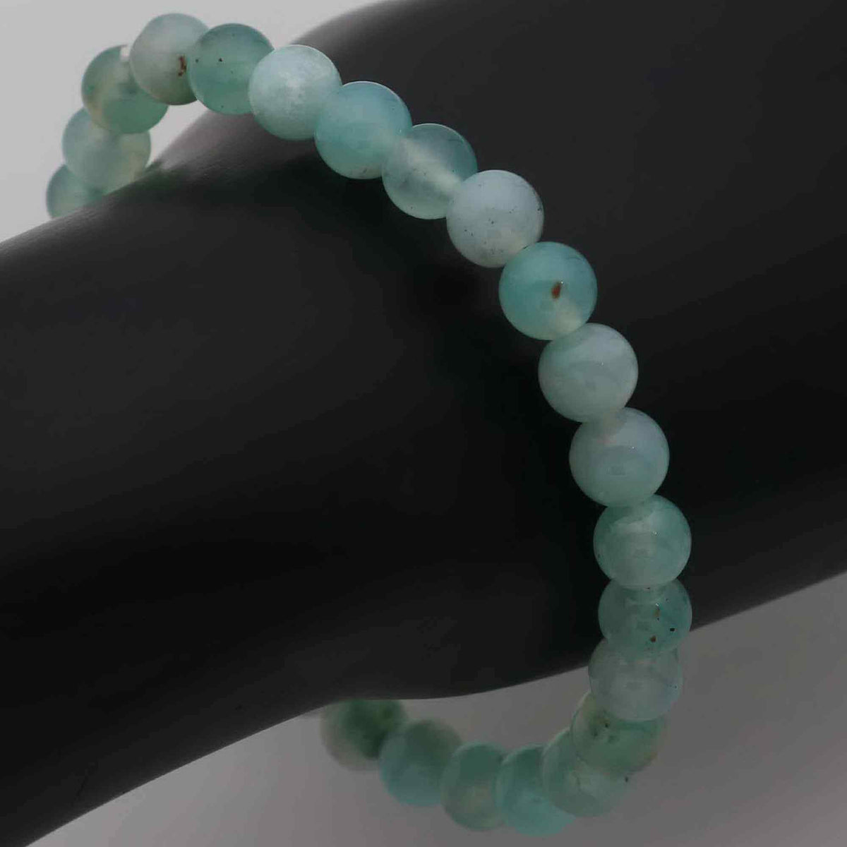 Elegant Aqua Chalcedony Gemstone Bracelet Natural Round Beads Handmade Jewelry 72 Ct
