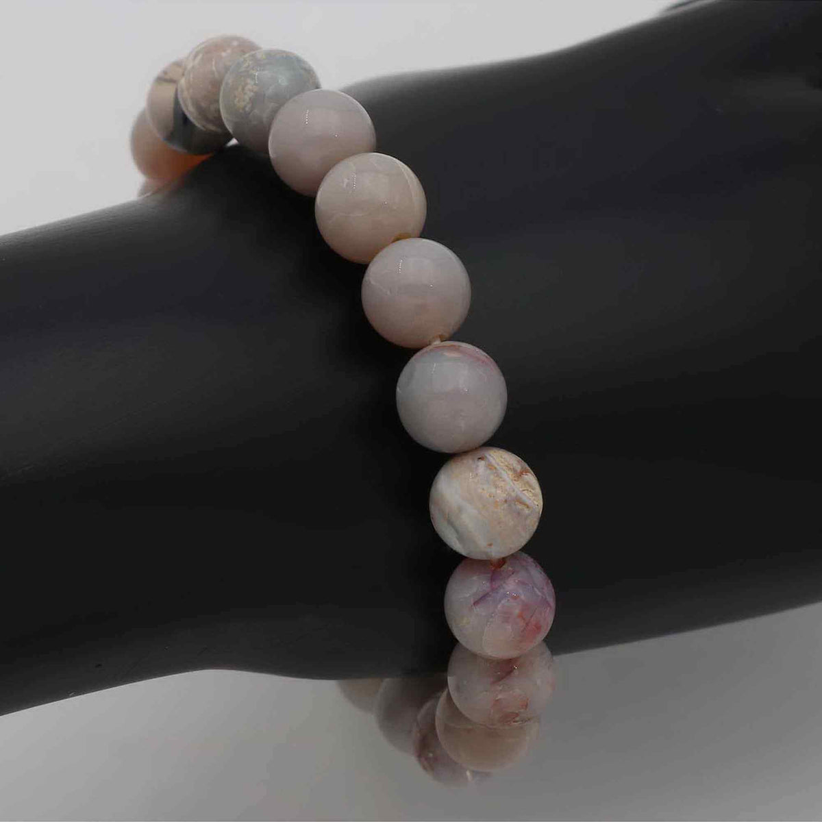 Australian Opal Bracelet 9.4–9.8mm Round Beads Handcrafted 106 Ct Jewelry