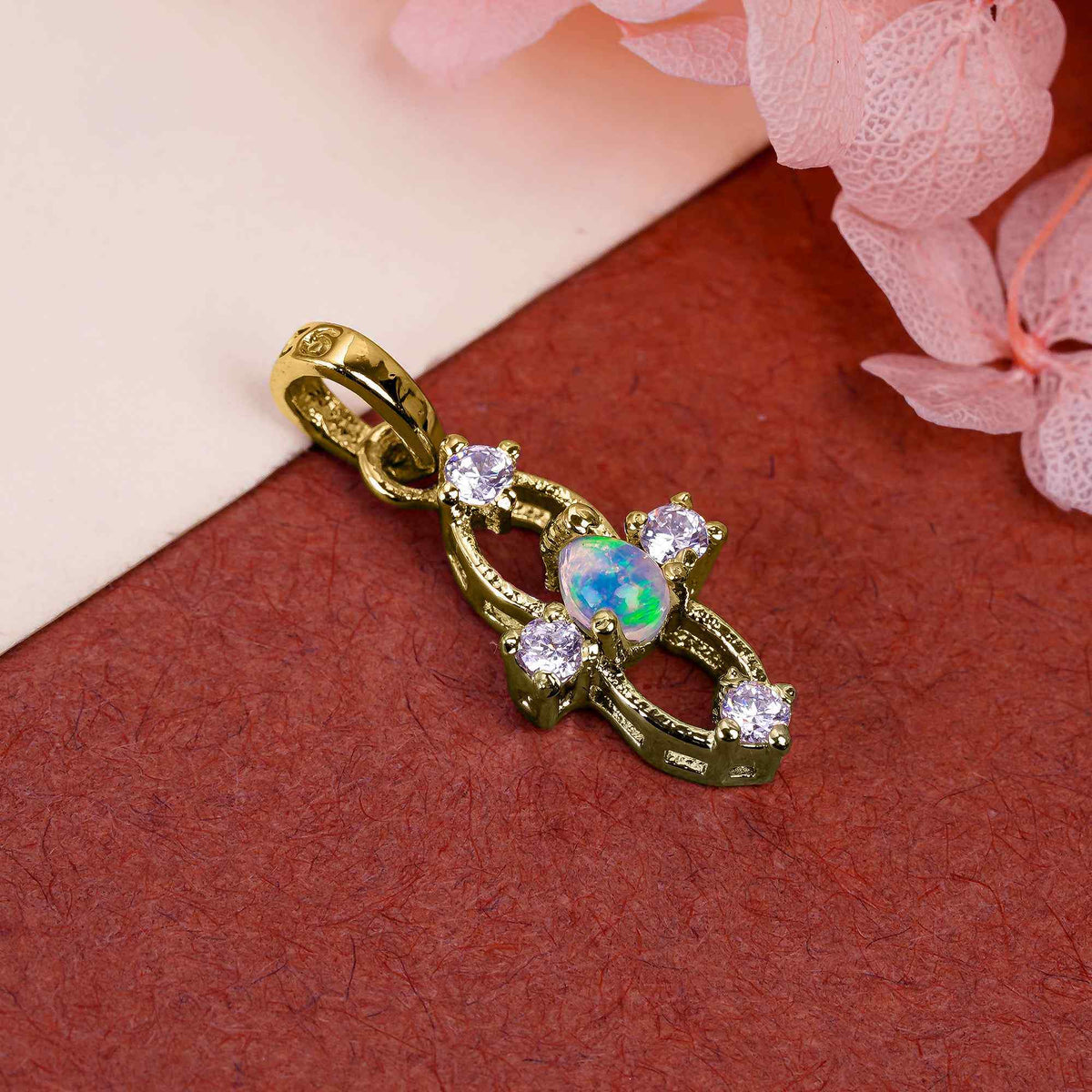 Ethiopian White Opal Pendant 3x4mm Pear Cabochon 925 Sterling Silver Delicate Gemstone Necklace