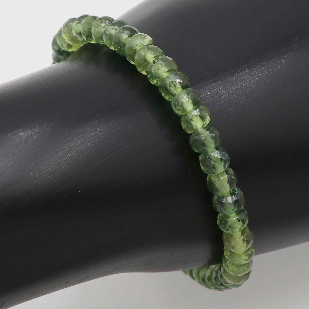 Natural Green Apatite Rondelle Faceted Bracelet Handmade Gemstone Jewelry 67 Ct
