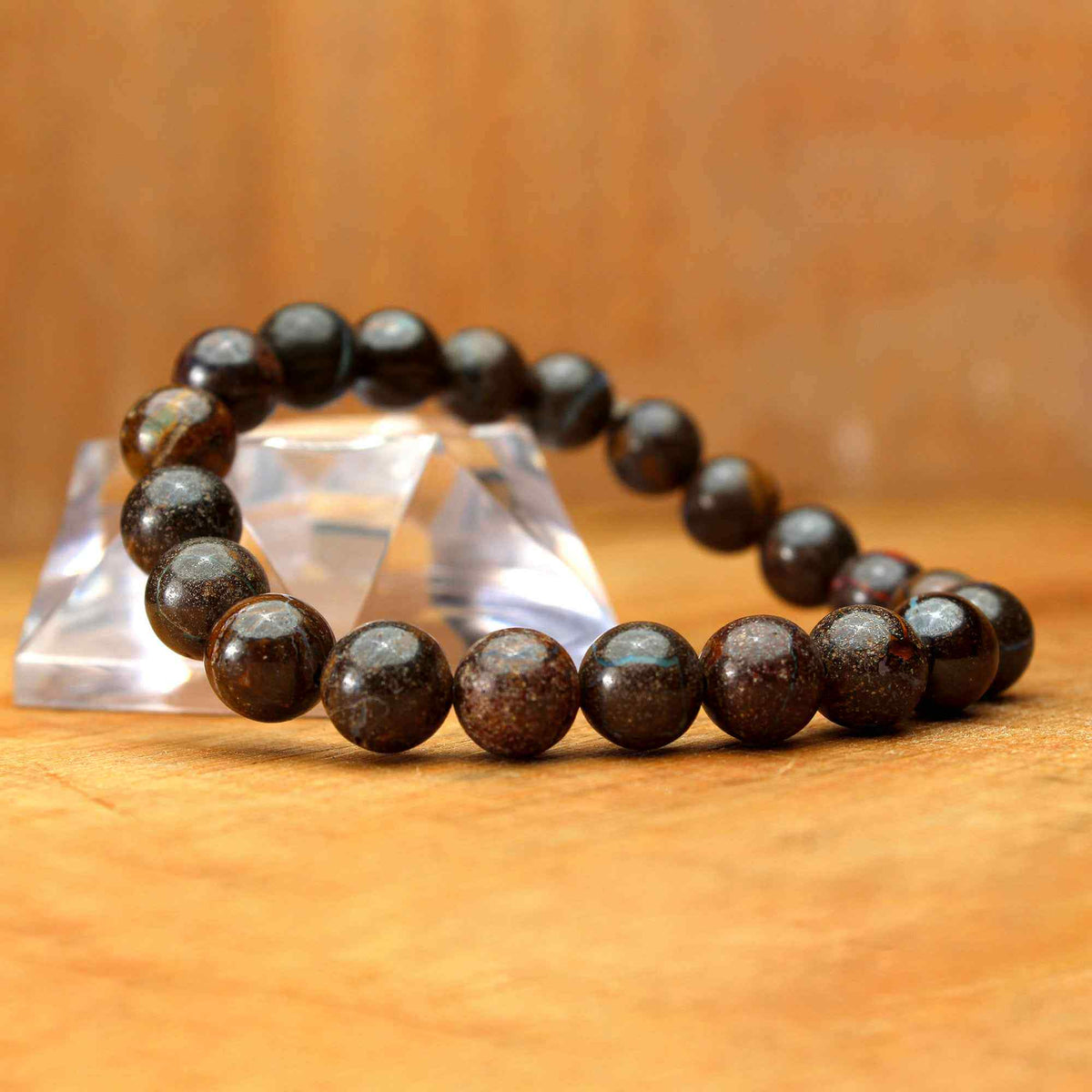 Natural Boulder Opal Smooth Round Bead Bracelet Handmade Gemstone Jewelry 114 Ct