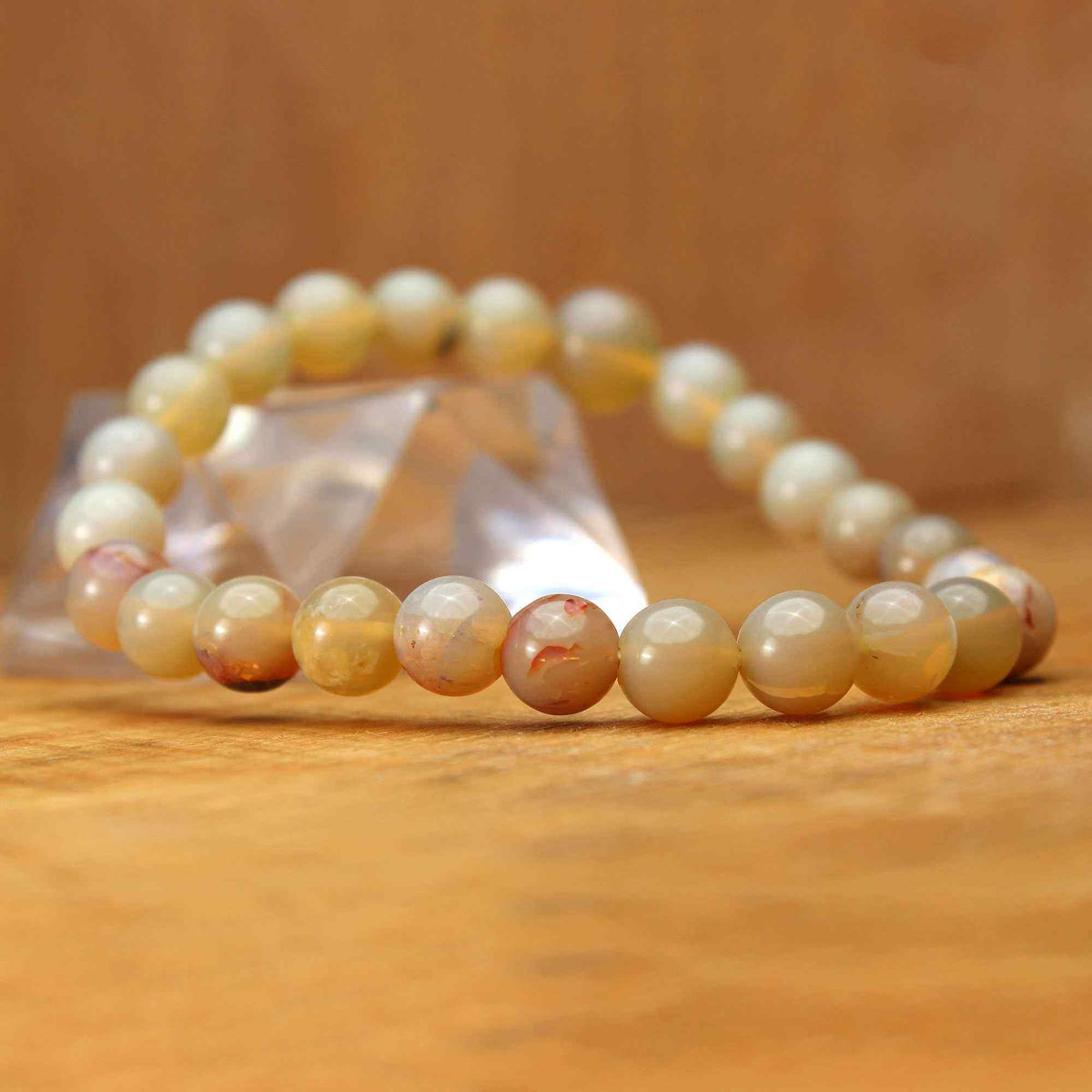 Lustrous Australian Opal Bracelet Natural Round Beads Handcrafted Jewelry 70 Ct