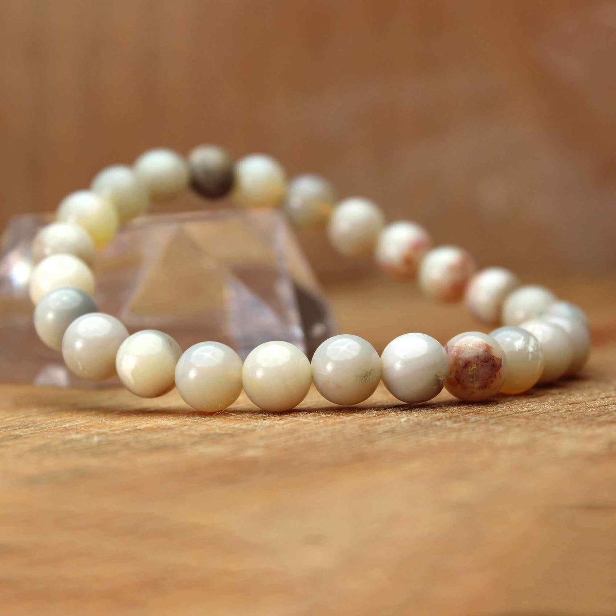 Australian Opal Beaded Bracelet Round Gemstone October Birthstone Gift 70 Ct