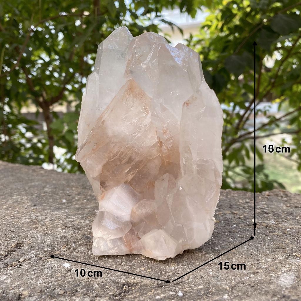 1520g Natural Pink Quartz Himalayan Cluster 10x10x15cm Display Specimen