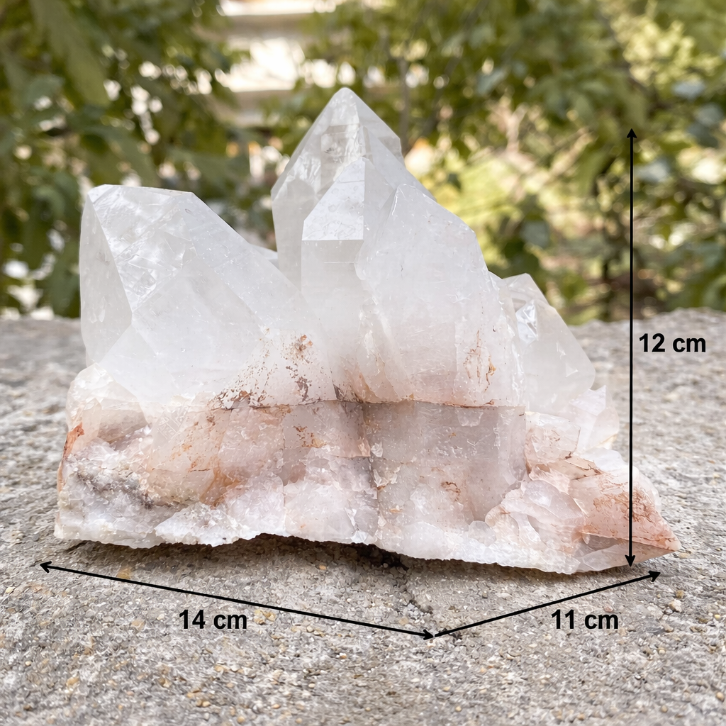 1440g Himalayan Pink White Quartz Natural Cluster Collector Specimen