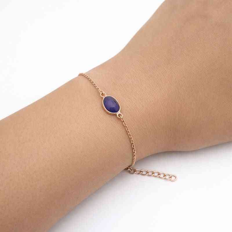 Royal Blue Lapis Lazuli Rose-Cut Bracelet Crafted in 925 Sterling Silver