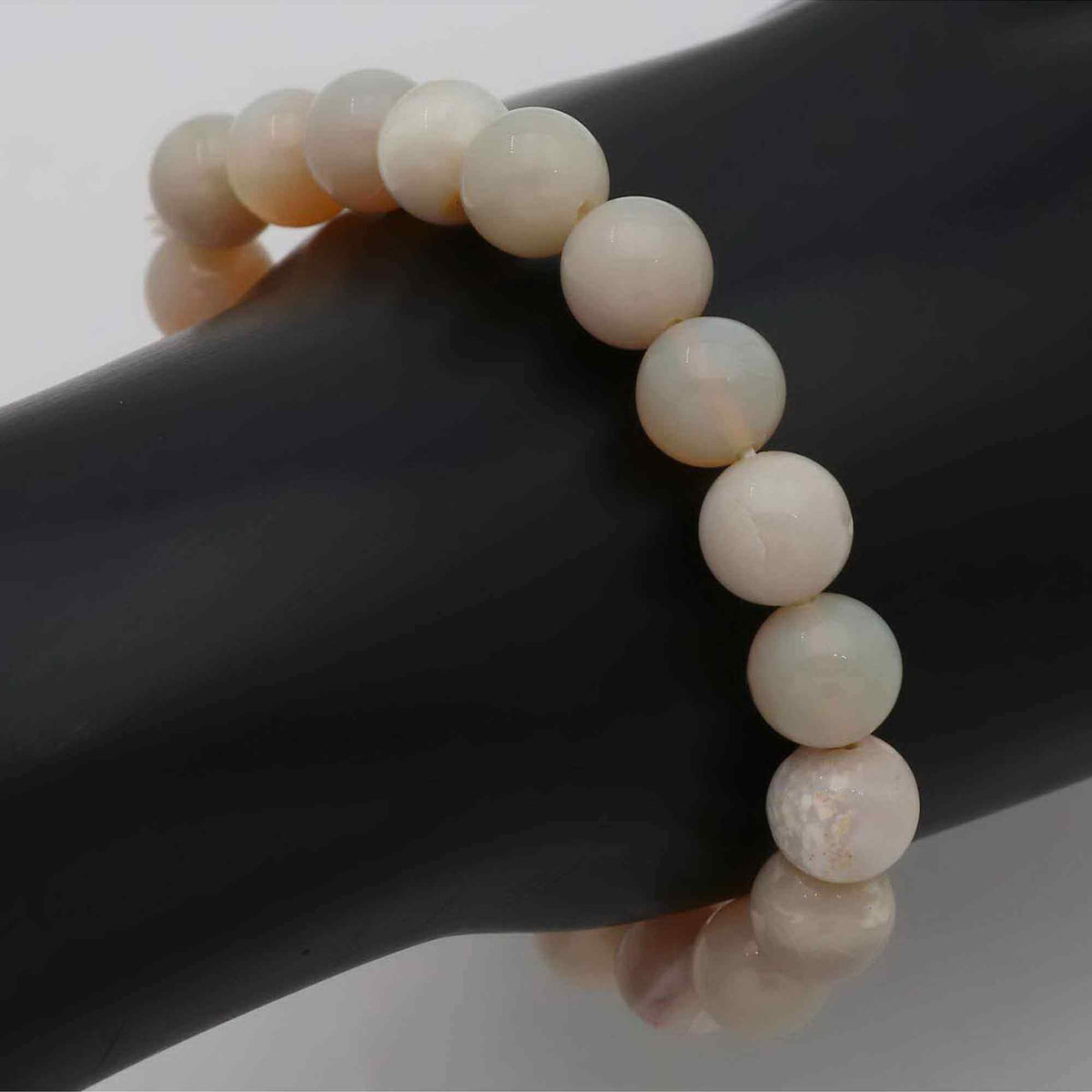 Australian Opal Bracelet 9.5–9.8mm Polished Round Beads Handmade 101 Ct