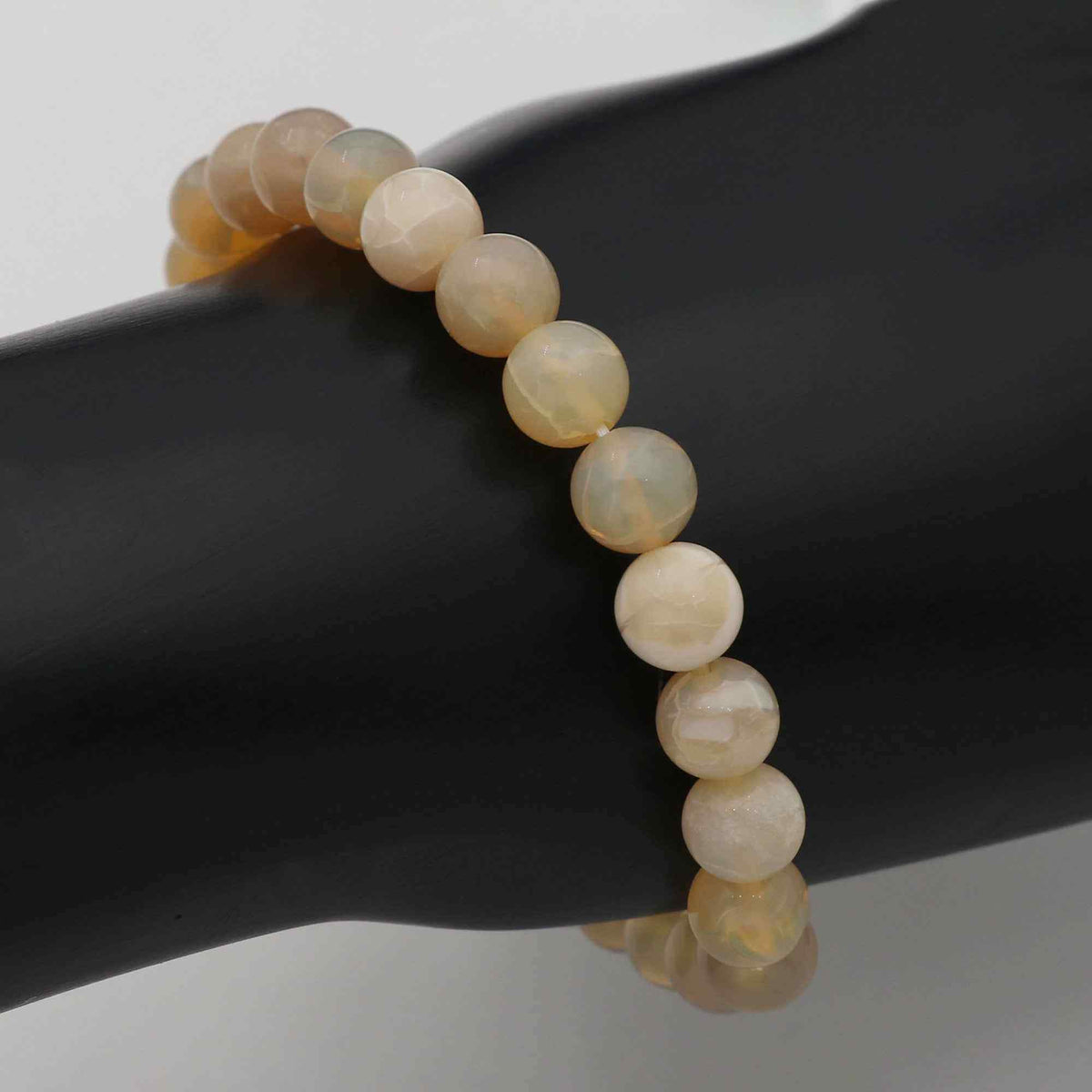 Australian Opal Gemstone Bracelet 8mm Round Beads 69 Ct Natural Handmade Jewelry