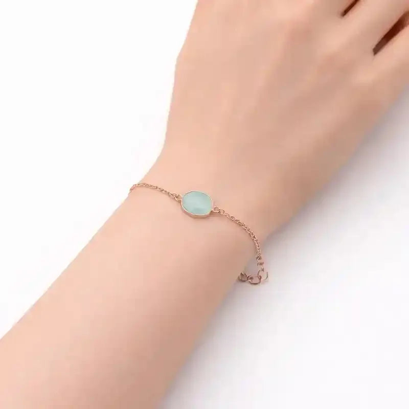 Aqua Phrase Silver Bracelet – Rose Cut Gemstone Bracelets