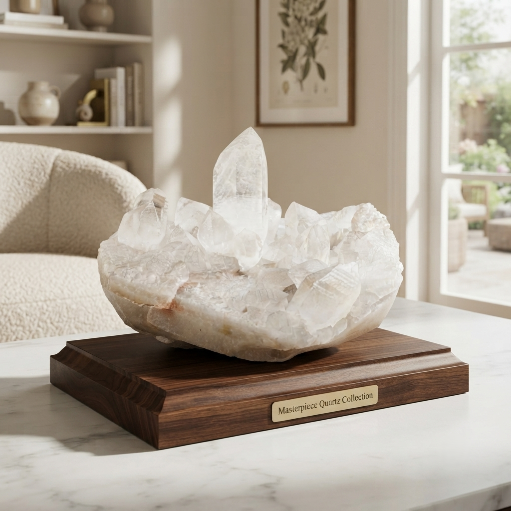 Natural White Quartz Himalayan Cluster Raw Mineral Collector Display