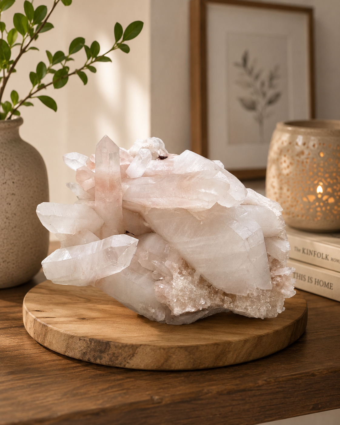 Natural Pink Quartz Himalayan Display Raw Cluster Collector Mineral