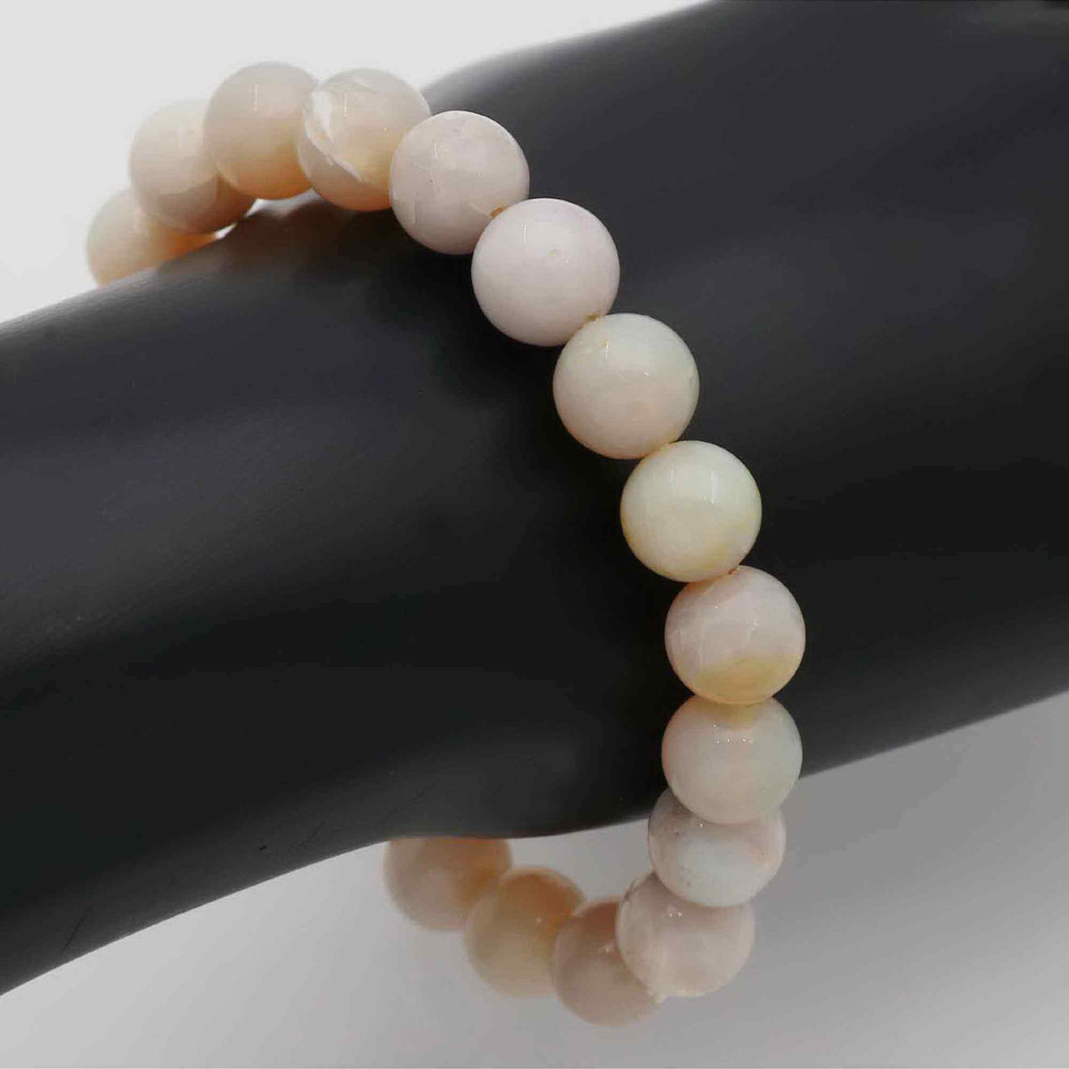Australian Opal Round Bead Bracelet 9.3–9.8mm Natural Handmade Jewelry 100 Ct