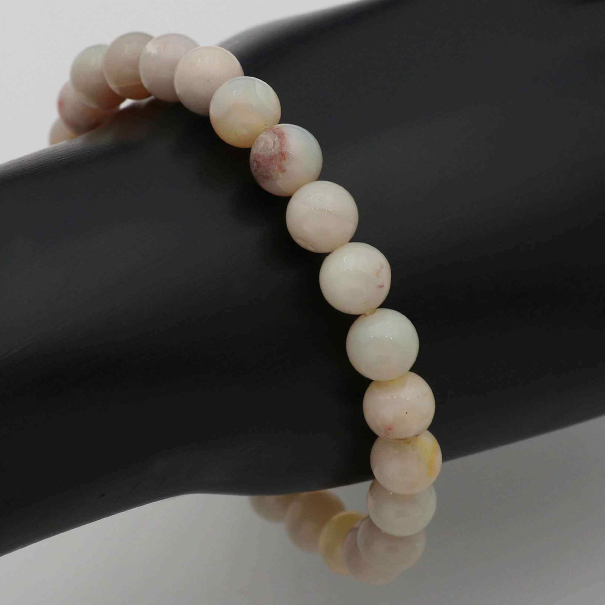 Natural Australian Opal Bracelet 70 Ct Polished Round Beads Handmade Jewelry