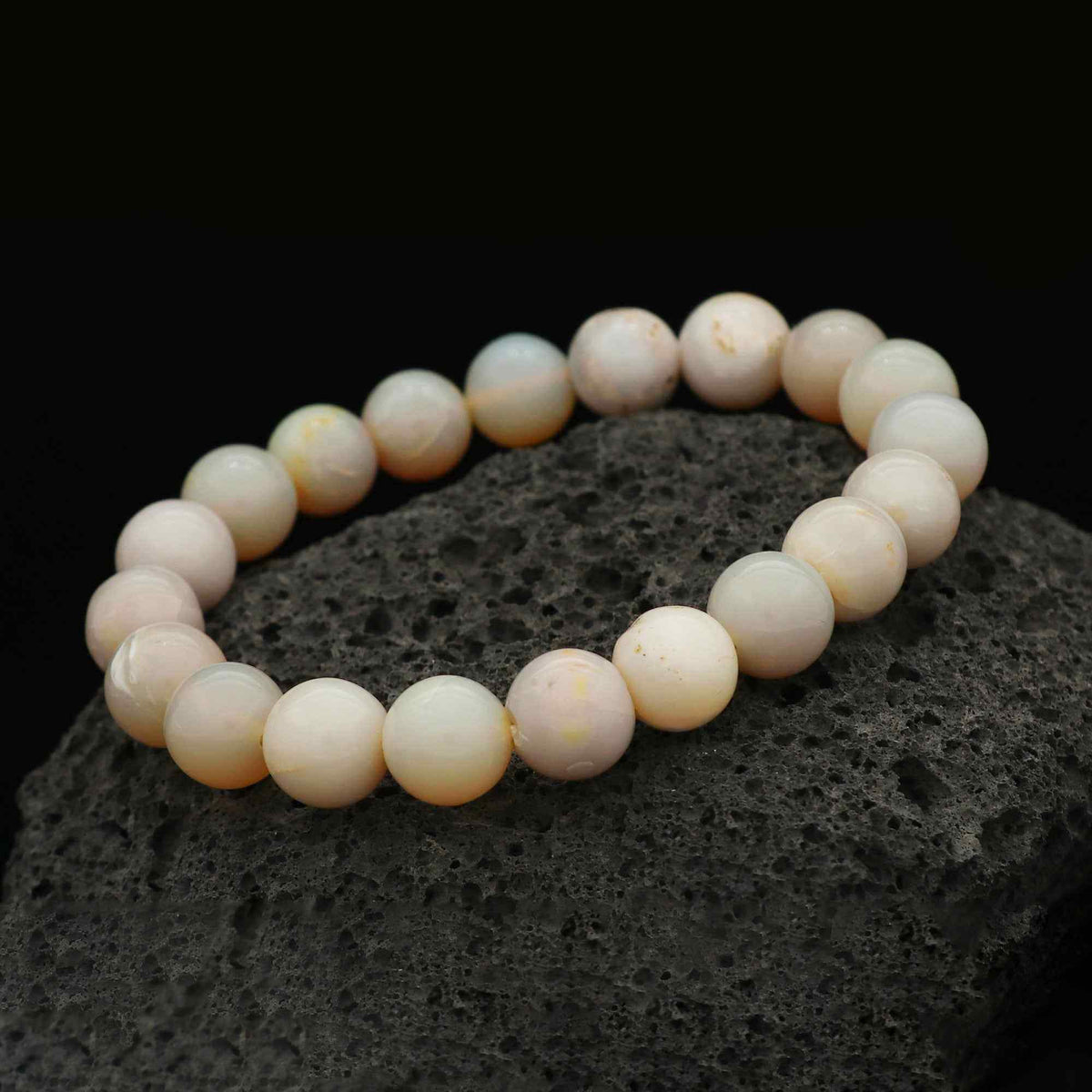 Australian Opal Round Bead Bracelet 9.3–9.8mm Natural Handmade Jewelry 100 Ct