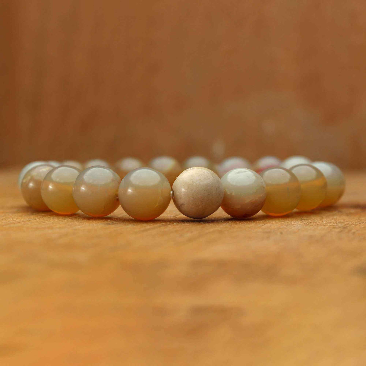Refined Australian Opal Bracelet Natural Round Stone Beads Handmade 104 Ct