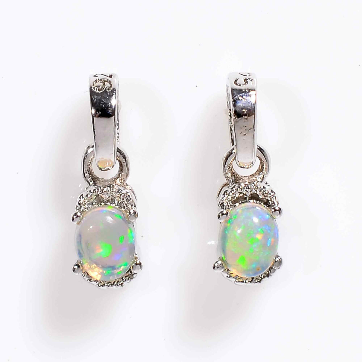 Oval Opal Necklace 5x4mm Natural Cabochon Pendant 925 Sterling Silver Handmade Birthstone Jewelry for Women