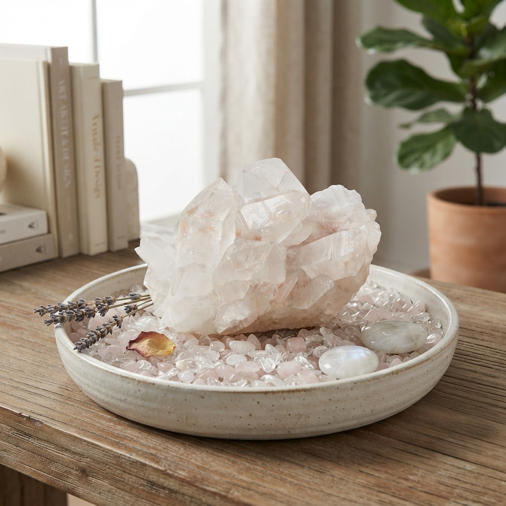 520g Himalayan Pink Quartz Raw Natural Cluster Display Specimen