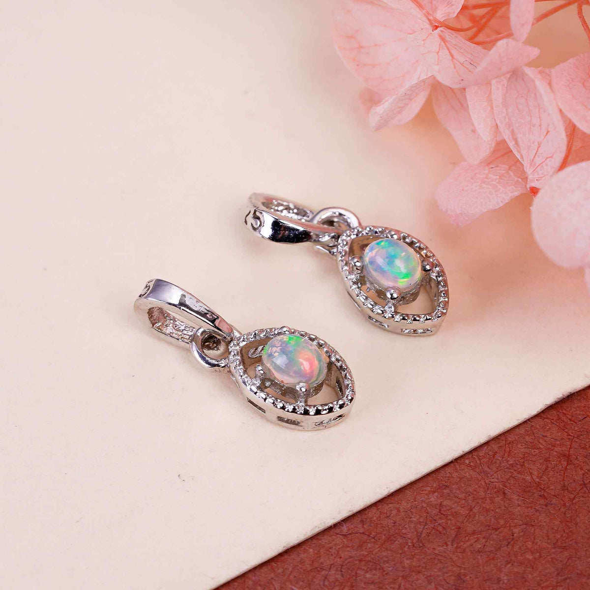 Minimalist Opal Pendant Necklace 3x4mm Oval Cabochon Gemstone 925 Sterling Silver Handmade Everyday Jewelry