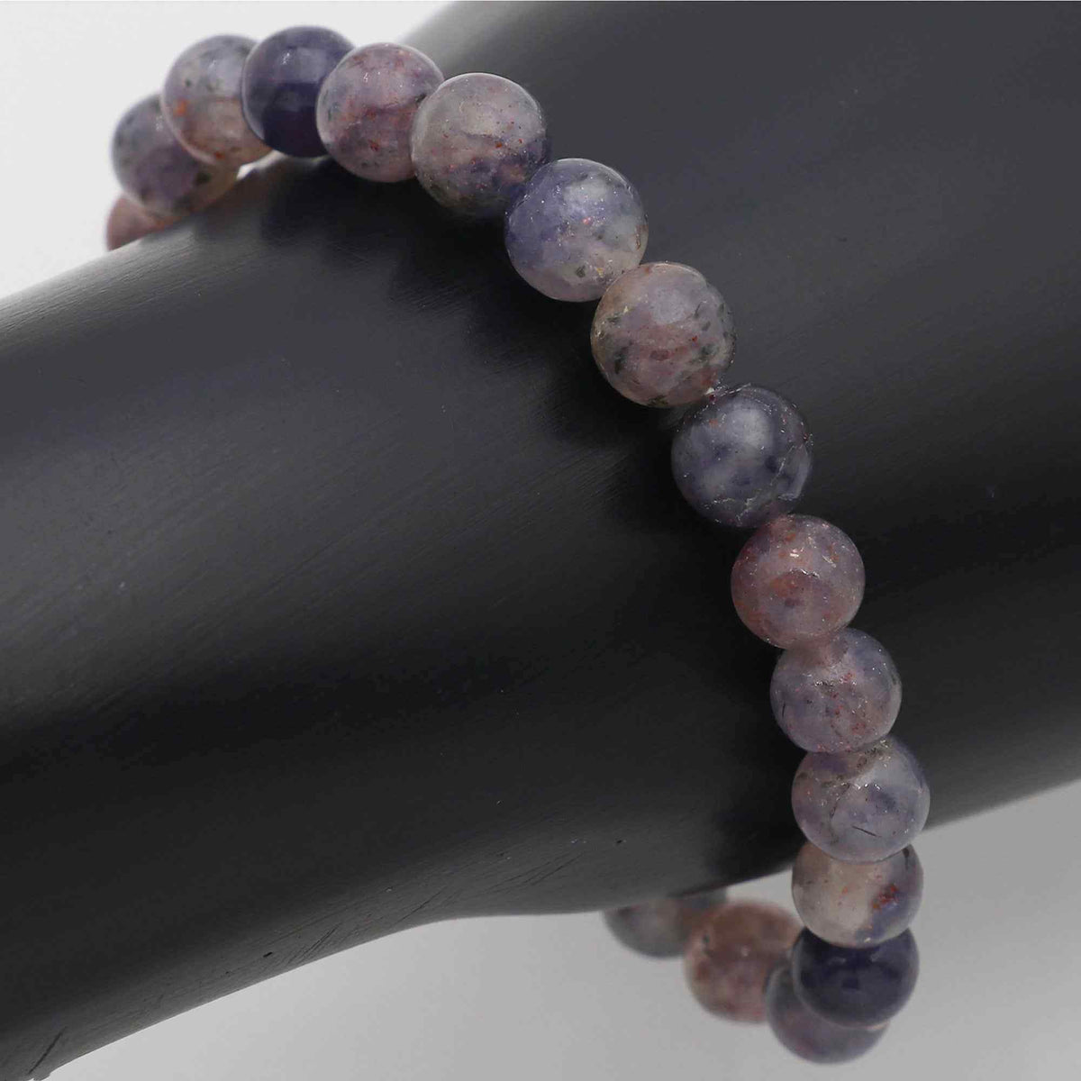 Natural Bloodshot Iolite Smooth Round Bead Bracelet Handmade Jewelry 81 Ct
