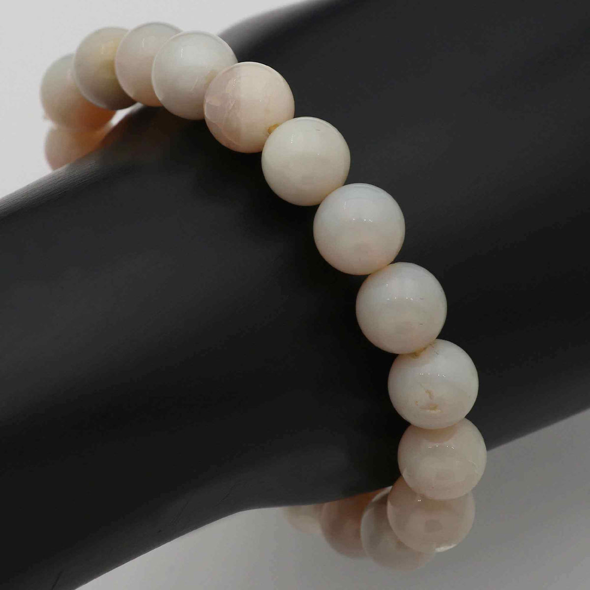 Natural Australian Opal Bracelet 101 Ct 9.6–9.9mm Round Beads Handmade Jewelry