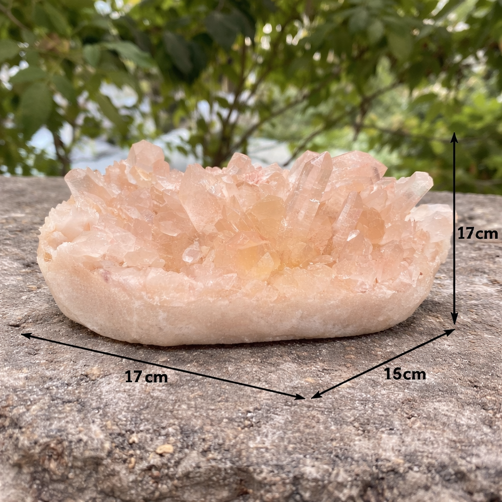 Raw Himalayan Pink Quartz Cluster 910g Natural Mineral Collector Piece