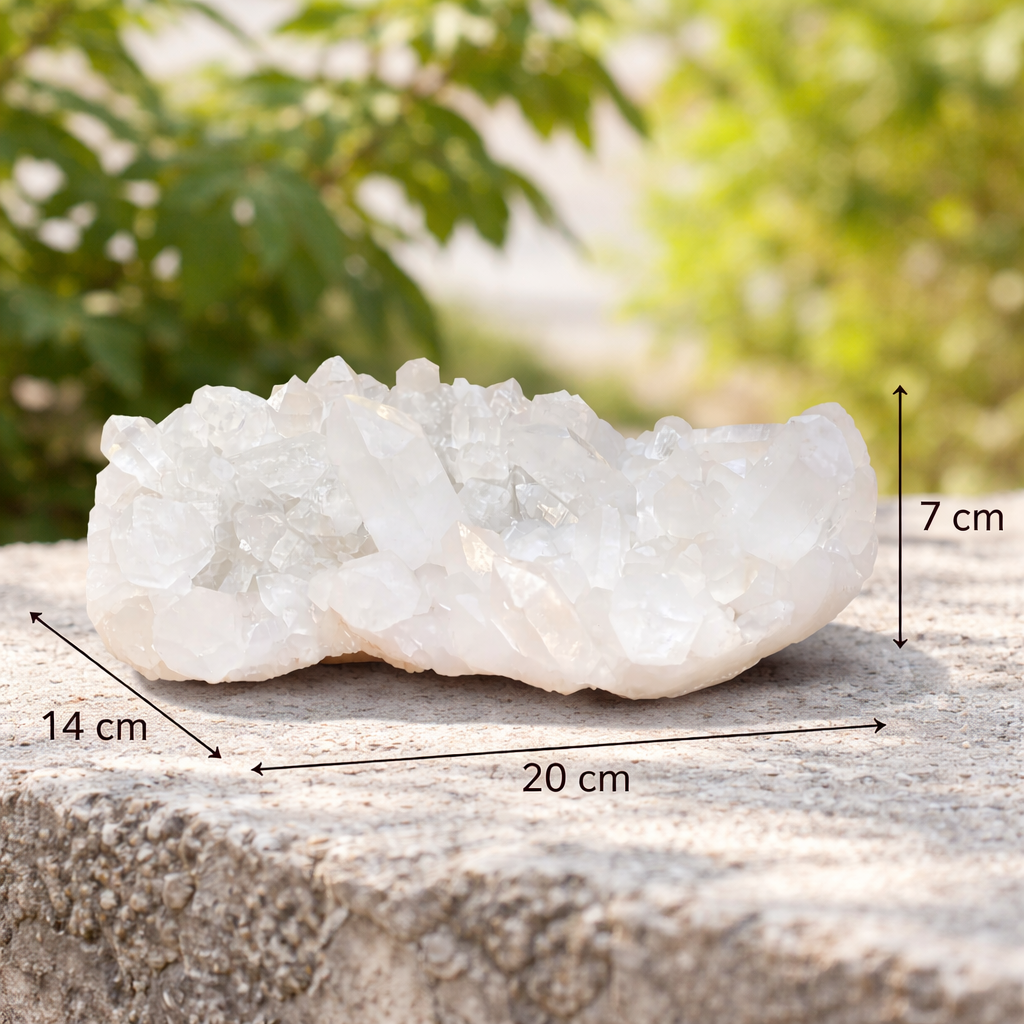 1435g Natural White Himalayan Quartz Cluster Display Mineral Specimen