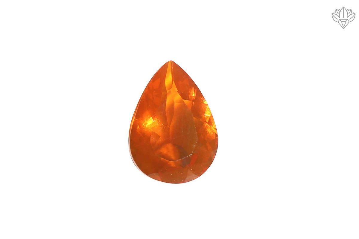 Radiant Mexican Opal Pendant Pear 8x11mm Faceted Natural Gemstone for Heirloom Jewelry