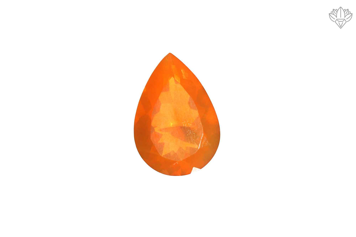 Prestige Mexican Opal Pendant Pear 9x13mm Faceted Gemstone for Statement Jewelry, Pendant